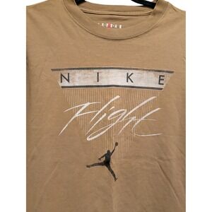 Nike Jordan Flight Long Sleeve T-Shirt Womens Size M‎ Tan Jumpman 0309